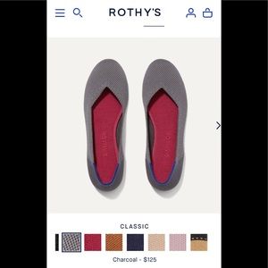 Rothys Grey Round-Toe Flat